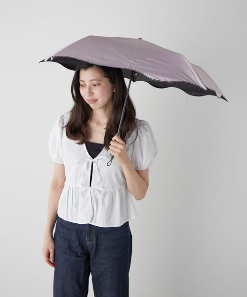 BIRTHDAY BAR（バースデイバー）の「【晴雨兼用 折りたたみ日傘】刺繍アンブレラ（折りたたみ傘・レディース・アイボリー/グレー/バイオレット/ピンク/モカ・0）」の5枚目の写真