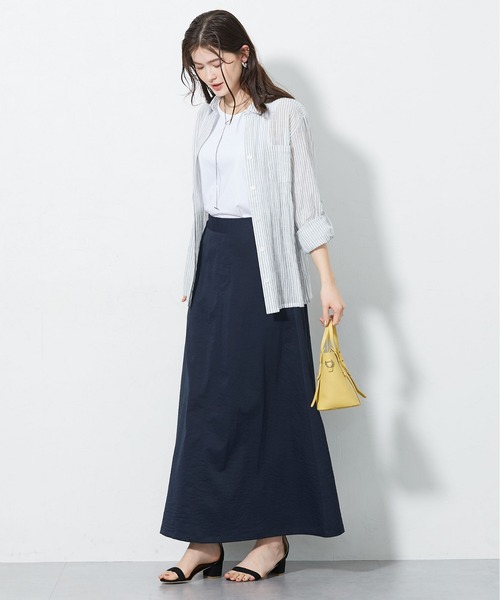 slattgir(スラットジール)の「高身長 接触冷感ライトチノAラインロングスカート(トールサイズ)(スカート・レディース・ブラック/ベージュ/カーキ/ダークネイビー・5L/M/L/LL/3L/4L)」の21枚目の写真