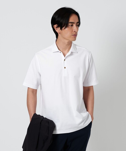 BEAUTY&YOUTH UNITED ARROWS（ビューティーアンドユースユナイテッドアローズ）の「クール ハイゲージ モクロディ ポロシャツ ‐接触冷感・抗菌・防臭機能付き‐（ポロシャツ・メンズ・ネイビー/ホワイト/グレー系/ロイヤルブルー・S/M/L/XL）」の6枚目の写真