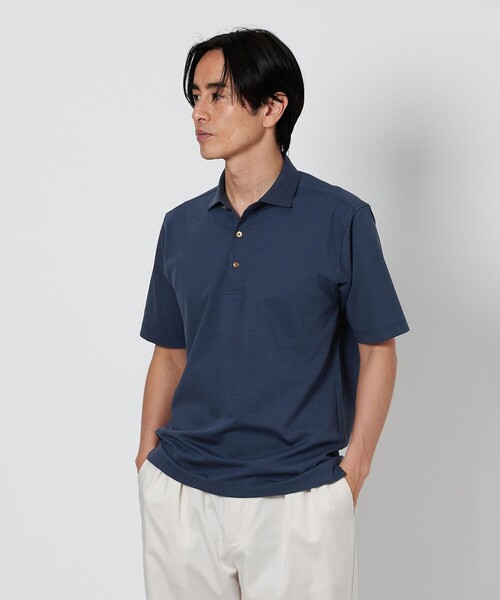 BEAUTY&YOUTH UNITED ARROWS（ビューティーアンドユースユナイテッドアローズ）の「クール ハイゲージ モクロディ ポロシャツ ‐接触冷感・抗菌・防臭機能付き‐（ポロシャツ・メンズ・ネイビー/ホワイト/グレー系/ロイヤルブルー・S/M/L/XL）」の5枚目の写真