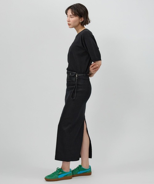 BABYLONE（バビロン）の「シャイニー5分袖プルオーバー（Tシャツ/カットソー・レディース・ブラック/ベージュ/サックスブルー・フリー）」の12枚目の写真