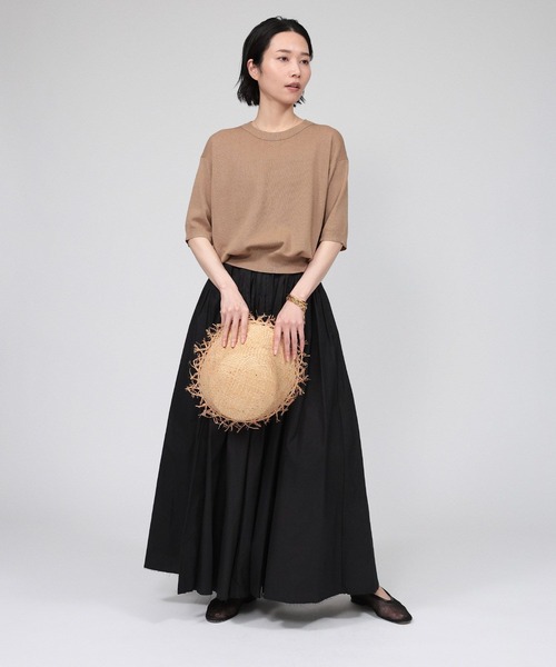 BABYLONE（バビロン）の「シャイニー5分袖プルオーバー（Tシャツ/カットソー・レディース・ブラック/ベージュ/サックスブルー・フリー）」の10枚目の写真