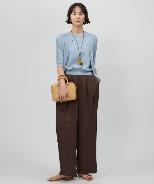 BABYLONE ペーパーフレンチ袖プルオーバー　チャコール BABYLONE ペーパーフレンチ袖プルオーバー チャコール BABYLONE