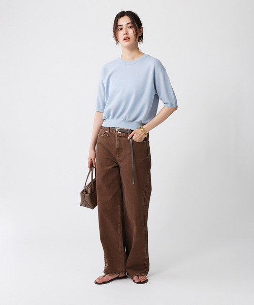 セール】シャイニー5分袖プルオーバー（Tシャツ/カットソー