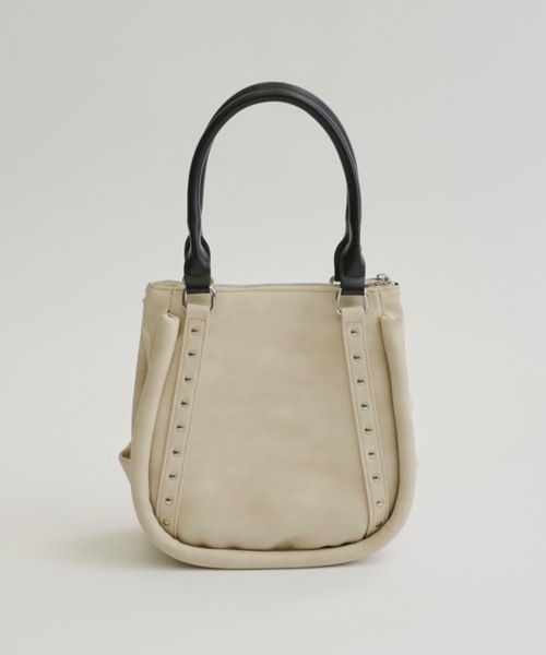 DTYYPE（ドタイプ）の「スタッズラインラウンドバッグ（ハンドバッグ・レディース・グレー/ブラック/ホワイト・FREE）」の8枚目の写真