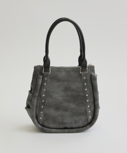 DTYYPE（ドタイプ）の「スタッズラインラウンドバッグ（ハンドバッグ・レディース・グレー/ブラック/ホワイト・FREE）」の14枚目の写真