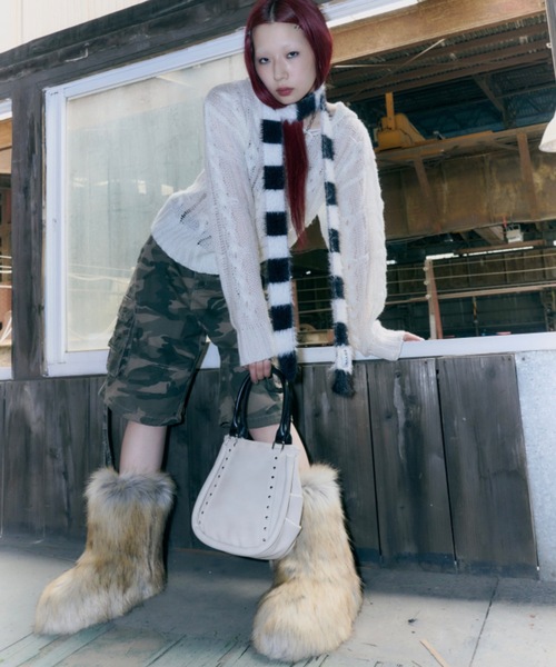 DTYYPE（ドタイプ）の「スタッズラインラウンドバッグ（ハンドバッグ・レディース・グレー/ブラック/ホワイト・FREE）」の7枚目の写真