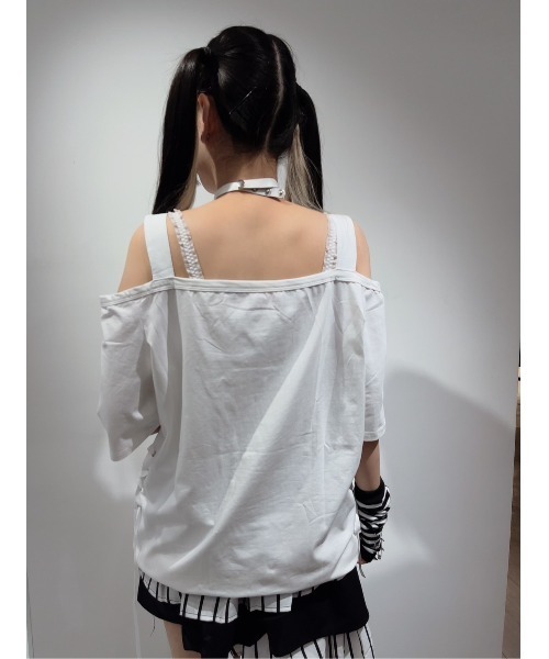 tシャツ A'GEM/9 × .kom 「AOSPACE」オフショルエンジェル半袖Tシャツ レディース A'GEM/9 × .kom 『AOSPACE』オフショルエンジェル半袖Tシャツ