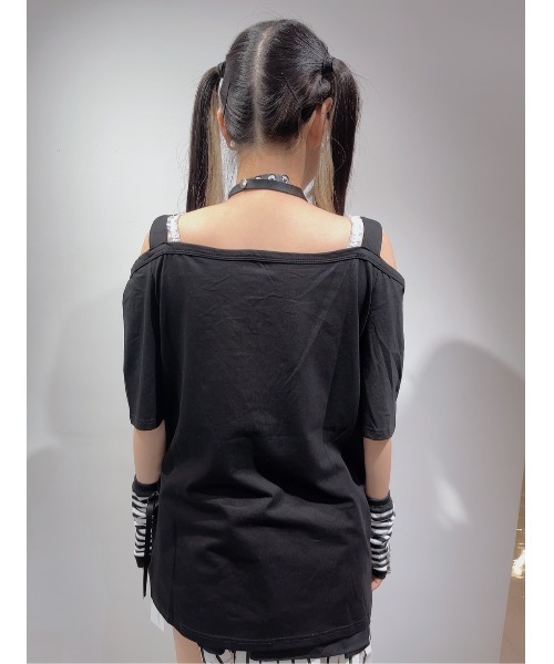 tシャツ A'GEM/9 × .kom 「AOSPACE」オフショルエンジェル半袖Tシャツ レディース A'GEM/9 × .kom 『AOSPACE』オフショルエンジェル半袖Tシャツ