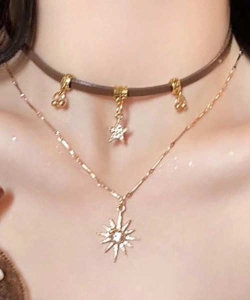 Vipoa（ヴィポア）の「Star＆Sun Double Choker Necklace（ネックレス・レディース・ゴールド・FREE）」の19枚目の写真