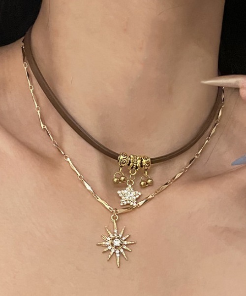 Vipoa（ヴィポア）の「Star＆Sun Double Choker Necklace（ネックレス・レディース・ゴールド・FREE）」の12枚目の写真