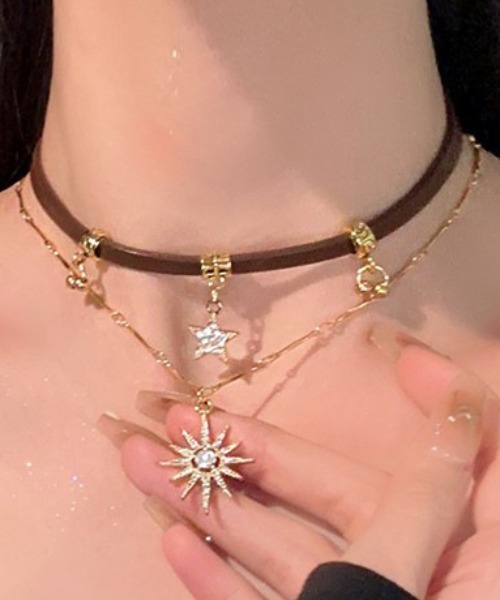 Vipoa（ヴィポア）の「Star＆Sun Double Choker Necklace（ネックレス・レディース・ゴールド・FREE）」の6枚目の写真
