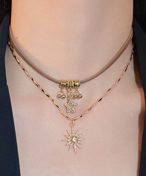 Vipoa（ヴィポア）の「Star＆Sun Double Choker Necklace（ネックレス・レディース・ゴールド・FREE）」の15枚目の写真