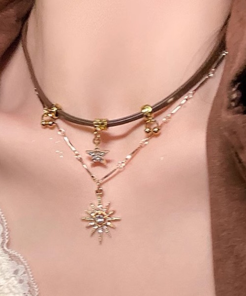 Vipoa（ヴィポア）の「Star＆Sun Double Choker Necklace（ネックレス・レディース・ゴールド・FREE）」の20枚目の写真