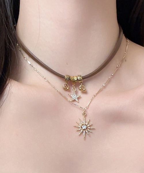 Vipoa（ヴィポア）の「Star＆Sun Double Choker Necklace（ネックレス・レディース・ゴールド・FREE）」の9枚目の写真