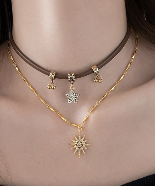 Vipoa（ヴィポア）の「Star＆Sun Double Choker Necklace（ネックレス・レディース・ゴールド・FREE）」の10枚目の写真