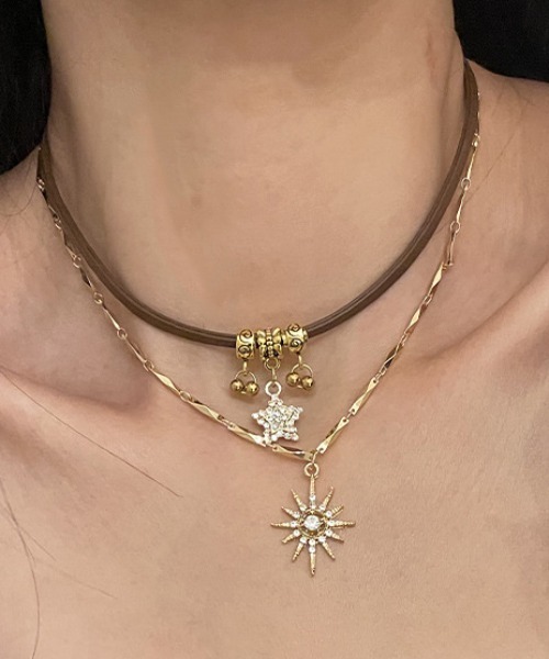 Vipoa（ヴィポア）の「Star＆Sun Double Choker Necklace（ネックレス・レディース・ゴールド・FREE）」の14枚目の写真