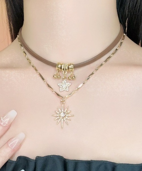 Vipoa（ヴィポア）の「Star＆Sun Double Choker Necklace（ネックレス・レディース・ゴールド・FREE）」の16枚目の写真