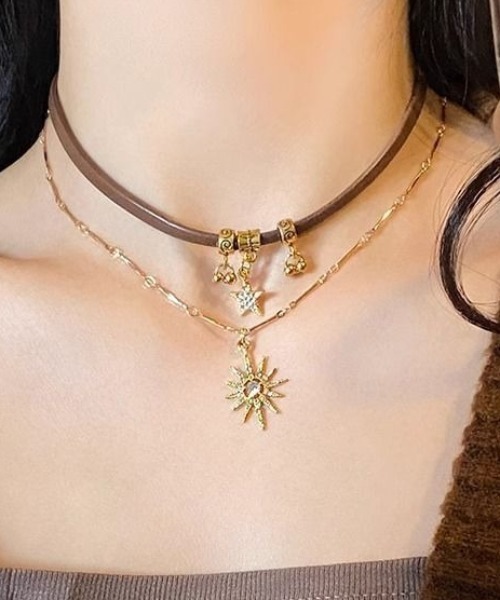 Vipoa（ヴィポア）の「Star＆Sun Double Choker Necklace（ネックレス・レディース・ゴールド・FREE）」の21枚目の写真