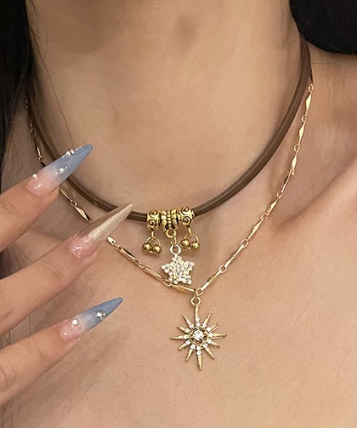 Vipoa（ヴィポア）の「Star＆Sun Double Choker Necklace（ネックレス・レディース・ゴールド・FREE）」の13枚目の写真