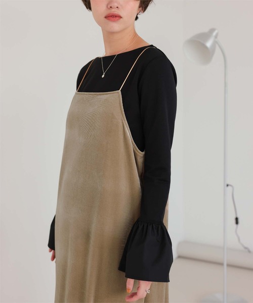 前後2wayベロアキャミソールワンピース（ワンピース）｜titivate