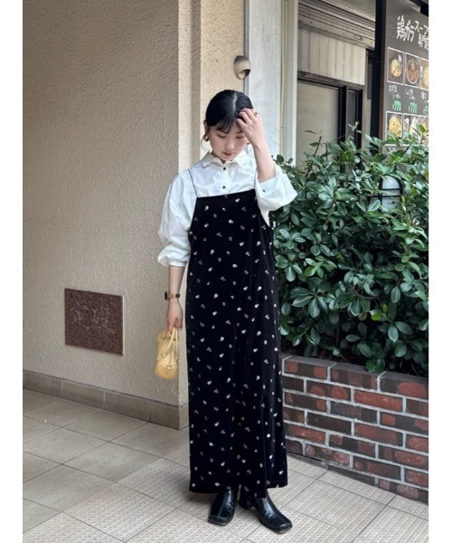 前後2wayベロアキャミソールワンピース（ワンピース）｜titivate