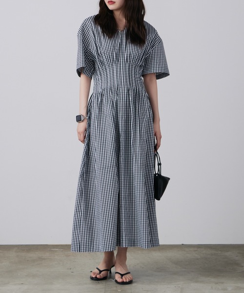 LE CIEL BLEU（ルシェルブルー）の「LE CIEL BLEU/ルシェルブルー Gingham Check Round Form Dress ギンガムチェックラウンドフォームドレス（ドレス・レディース・ブラック・38/36）」の17枚目の写真