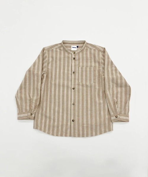 Catchup（ケチャップ）の「【Catchup】コットンストライプシャツ（シャツ/ブラウス・キッズ・ブルー/グリーン/ベージュ・120㎝/130㎝/150cm/90㎝/100㎝/110㎝/140㎝）」の2枚目の写真