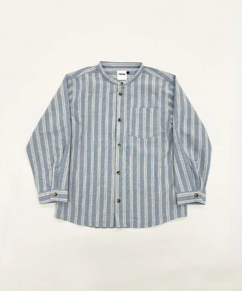 Catchup（ケチャップ）の「【Catchup】コットンストライプシャツ（シャツ/ブラウス・キッズ・ブルー/グリーン/ベージュ・120㎝/130㎝/150cm/90㎝/100㎝/110㎝/140㎝）」の3枚目の写真