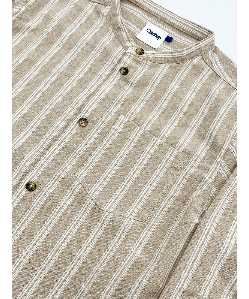 Catchup（ケチャップ）の「【Catchup】コットンストライプシャツ（シャツ/ブラウス・キッズ・ブルー/グリーン/ベージュ・120㎝/130㎝/150cm/90㎝/100㎝/110㎝/140㎝）」の13枚目の写真