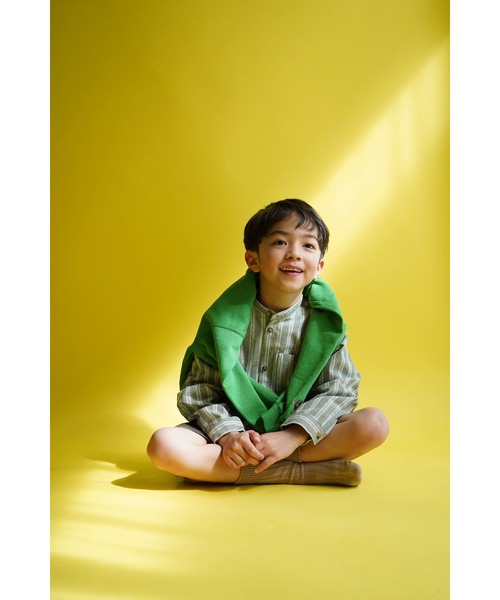 Catchup（ケチャップ）の「【Catchup】コットンストライプシャツ（シャツ/ブラウス・キッズ・ブルー/グリーン/ベージュ・120㎝/130㎝/150cm/90㎝/100㎝/110㎝/140㎝）」の7枚目の写真