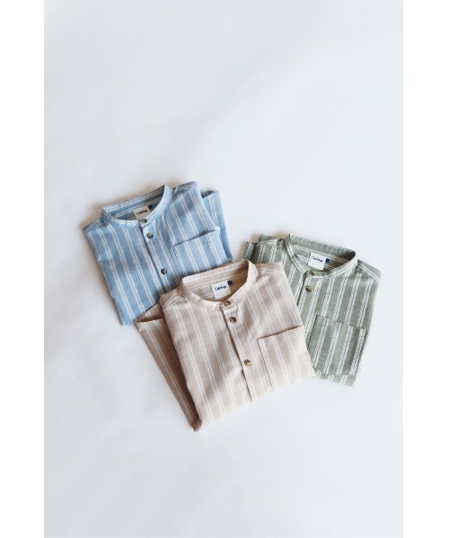 Catchup（ケチャップ）の「【Catchup】コットンストライプシャツ（シャツ/ブラウス・キッズ・ブルー/グリーン/ベージュ・120㎝/130㎝/150cm/90㎝/100㎝/110㎝/140㎝）」の18枚目の写真