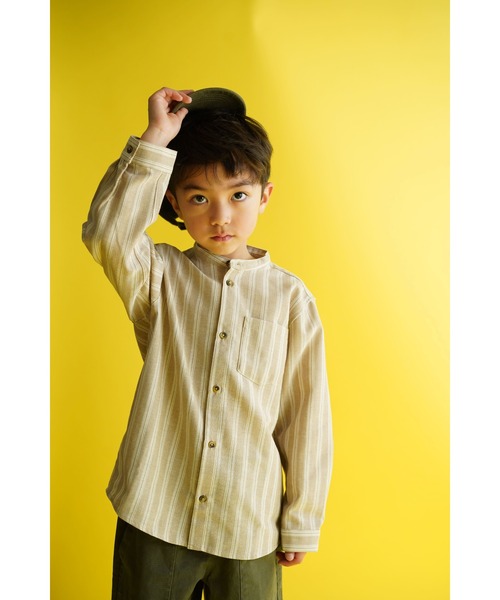 Catchup（ケチャップ）の「【Catchup】コットンストライプシャツ（シャツ/ブラウス・キッズ・ブルー/グリーン/ベージュ・120㎝/130㎝/150cm/90㎝/100㎝/110㎝/140㎝）」の22枚目の写真