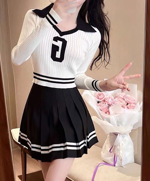 NinaetLina(ニナエリナ)の「プリーツスカート(スカート・レディース・ブラック/ホワイト・M/L)」の9枚目の写真