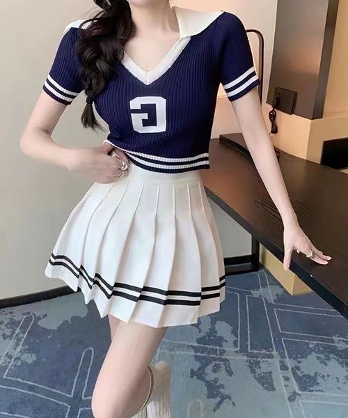 NinaetLina(ニナエリナ)の「プリーツスカート(スカート・レディース・ブラック/ホワイト・M/L)」の5枚目の写真