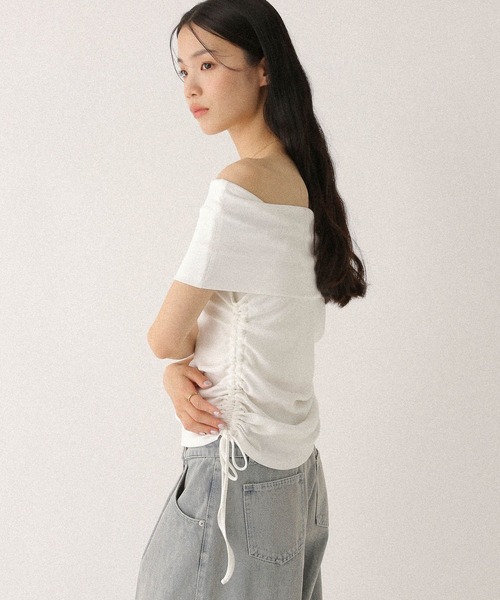 Heather(ヘザー)の「サイドドロストカットTEE 497305(Tシャツ/カットソー・レディース・ホワイト/ブラック/グレー・FREE)」の2枚目の写真