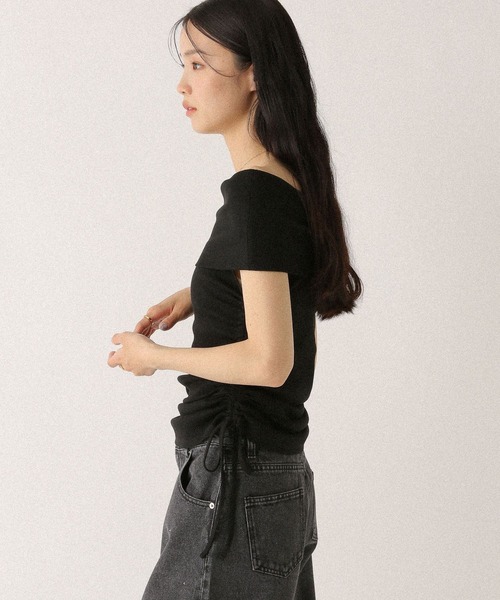 Heather(ヘザー)の「サイドドロストカットTEE 497305(Tシャツ/カットソー・レディース・ホワイト/ブラック/グレー・FREE)」の6枚目の写真