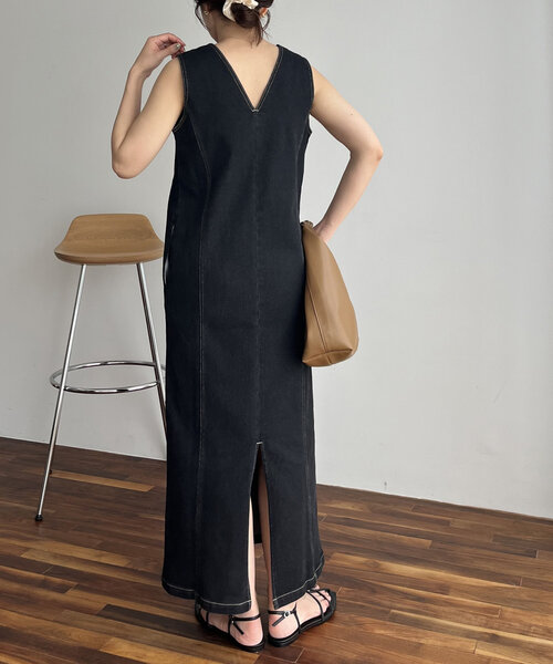 CAPRICIEUX LE'MAGE（カプリシューレマージュ）の「Iラインデニムワンピース（ワンピース・レディース・ブラック・FREE/PS）」の13枚目の写真