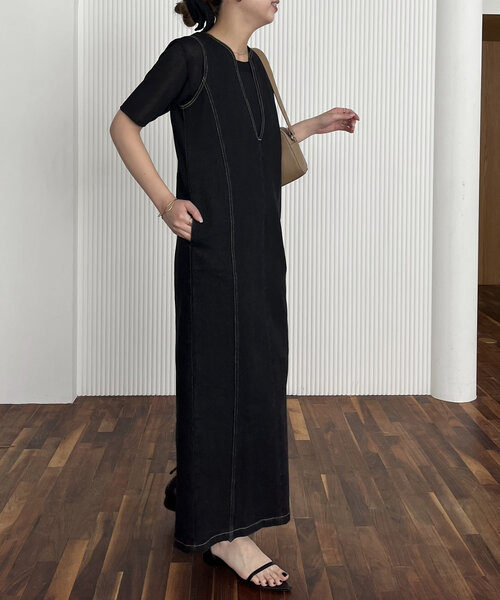 CAPRICIEUX LE'MAGE（カプリシューレマージュ）の「Iラインデニムワンピース（ワンピース・レディース・ブラック・FREE/PS）」の19枚目の写真