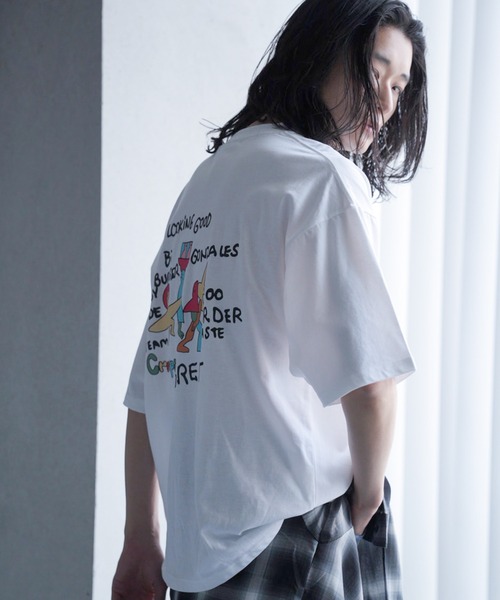 Mark Gonzales(マーク・ゴンザレス)の「【MARK GONZALES/マークゴンザレス 別注】ロゴプリントオーバーサイズTシャツ(Tシャツ/カットソー・メンズ・ブラック/ホワイト・L/M/S/LL)」の8枚目の写真