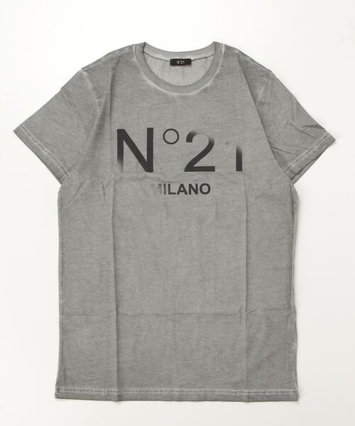 N°21（ヌメロ ヴェントゥーノ）の「N°21（ヌメロ ヴェントゥーノ）Kids & Junior ブランドロゴ半袖Tシャツカットソー（Tシャツ/カットソー・キッズ・トップグレー/ブラウン/レッド・14Y/12Y/16Y）」の2枚目の写真