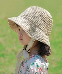 Bambin（ボンバン）の「【 Bambin / ボンバン 】 レース リボン付き ペーパーハット / 麦わら帽子（ハット・キッズ）」