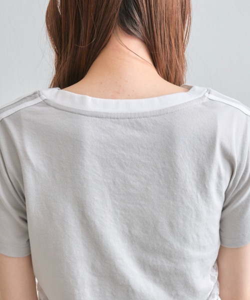 OLIVE des OLIVE（オリーブデオリーブ）の「【着回し◎】サイドレースゲームシャツ（Tシャツ/カットソー・レディース・オフホワイト/サックスブルー/ライトグレー・FREE）」の9枚目の写真