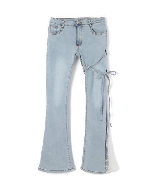M DOLLY(エムドリー)の「*M DOLLY original* switching lace flare denim pants/スイッチングレースフレアデニムパンツ(デニムパンツ・レディース・ライトブルー・XS/S/M)」の15枚目の写真