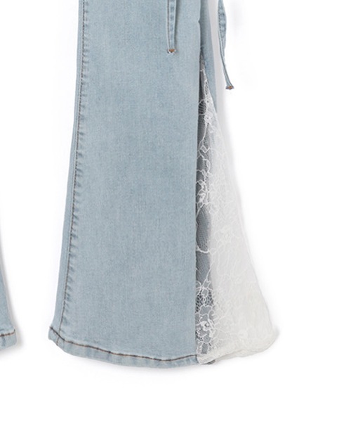 M DOLLY(エムドリー)の「*M DOLLY original* switching lace flare denim pants/スイッチングレースフレアデニムパンツ(デニムパンツ・レディース・ライトブルー・XS/S/M)」の18枚目の写真
