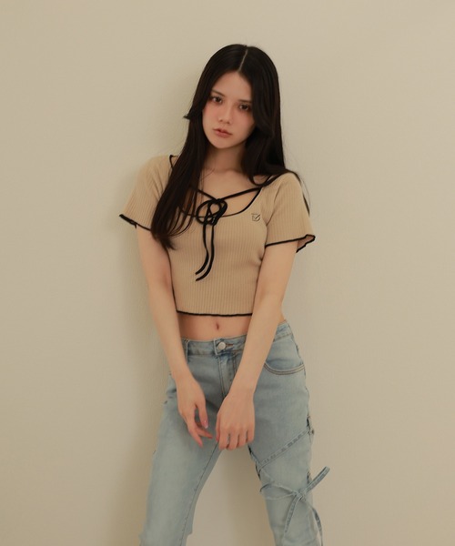 M DOLLY(エムドリー)の「*M DOLLY original* switching lace flare denim pants/スイッチングレースフレアデニムパンツ(デニムパンツ・レディース・ライトブルー・XS/S/M)」の10枚目の写真