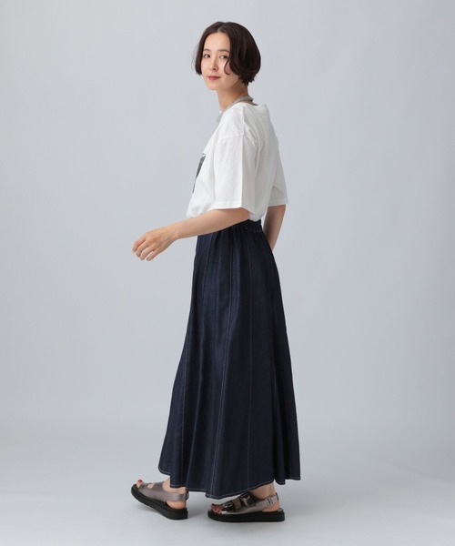 LEPSIM（レプシィム）の「14パネルデニムスカート　290493（スカート・レディース・チャコールグレー/ネイビー・FREE）」の4枚目の写真