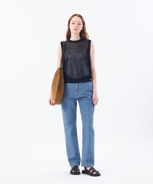 MACKINTOSH PHILOSOPHY（ﾏｯｷﾝﾄｯｼｭ ﾌｨﾛｿﾌｨｰ）の「メッシュニットベスト（ベスト・レディース・ダークネイビー/オフホワイト/レッド・38）」の13枚目の写真