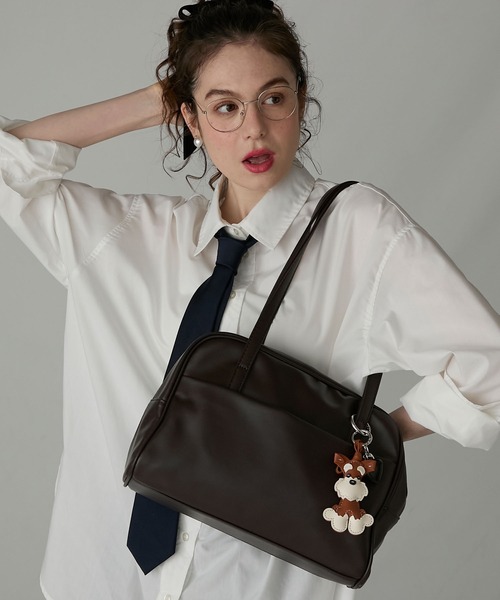 BONLECILL Marche】《大容量》スクエアナローボストンバッグ（ボストン