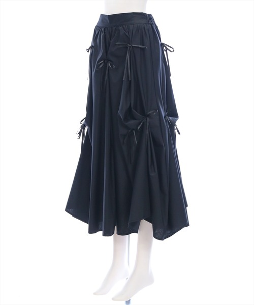 clear（クリア）の「タックリボンコットンスカート[バレエコア ガーリー]（スカート・レディース・オフホワイト/ブラック・F）」の13枚目の写真